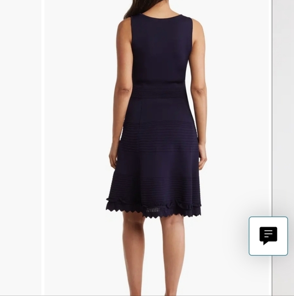Eliza J Dark Navy Sleeveless A-Line Sweater Dress M - Picture 2 of 11